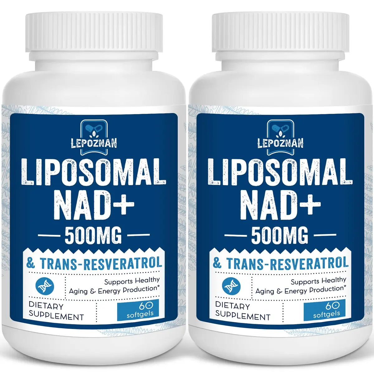 Lepoznan Liposomal NAD+ 500 mg + Trans-Resveratrol 300 mg | Superior Absorption for Healthy Aging - main product image