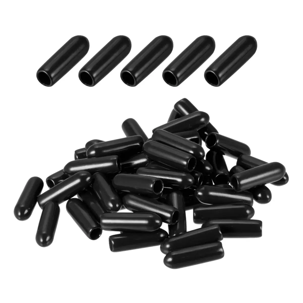 DMiotech Black Screw Thread Protectors 3.5mm ID (0.14 inch) | 50 Pack Rubber End Caps for Furniture Feet - main product image