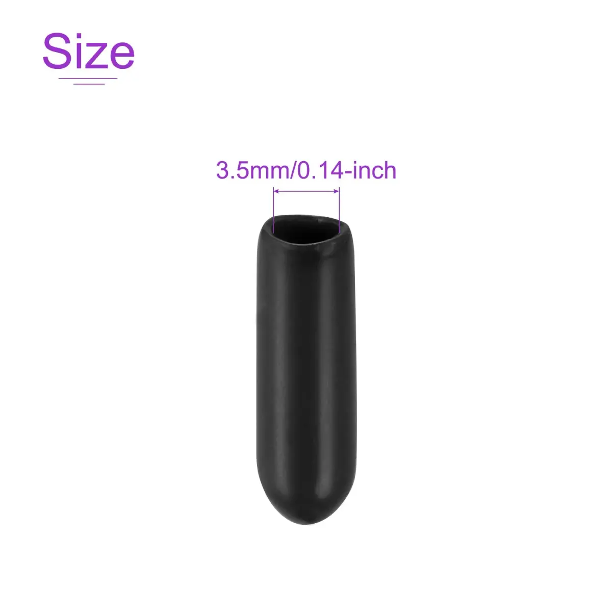 DMiotech Black Screw Thread Protectors 3.5mm ID (0.14 inch) | 50 Pack Rubber End Caps for Furniture Feet - view 4