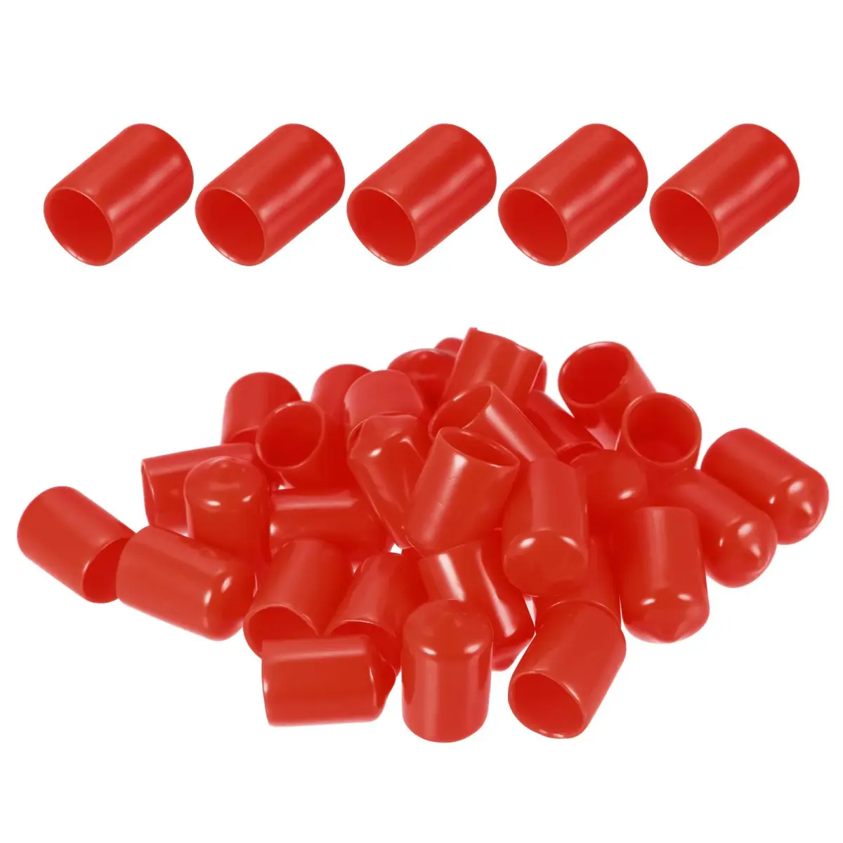 DMiotech Red Screw Thread Protectors 12mm (0.47 inch) ID, 50 Pack | Protect Furniture Legs, Bolts & Pipes - main product image