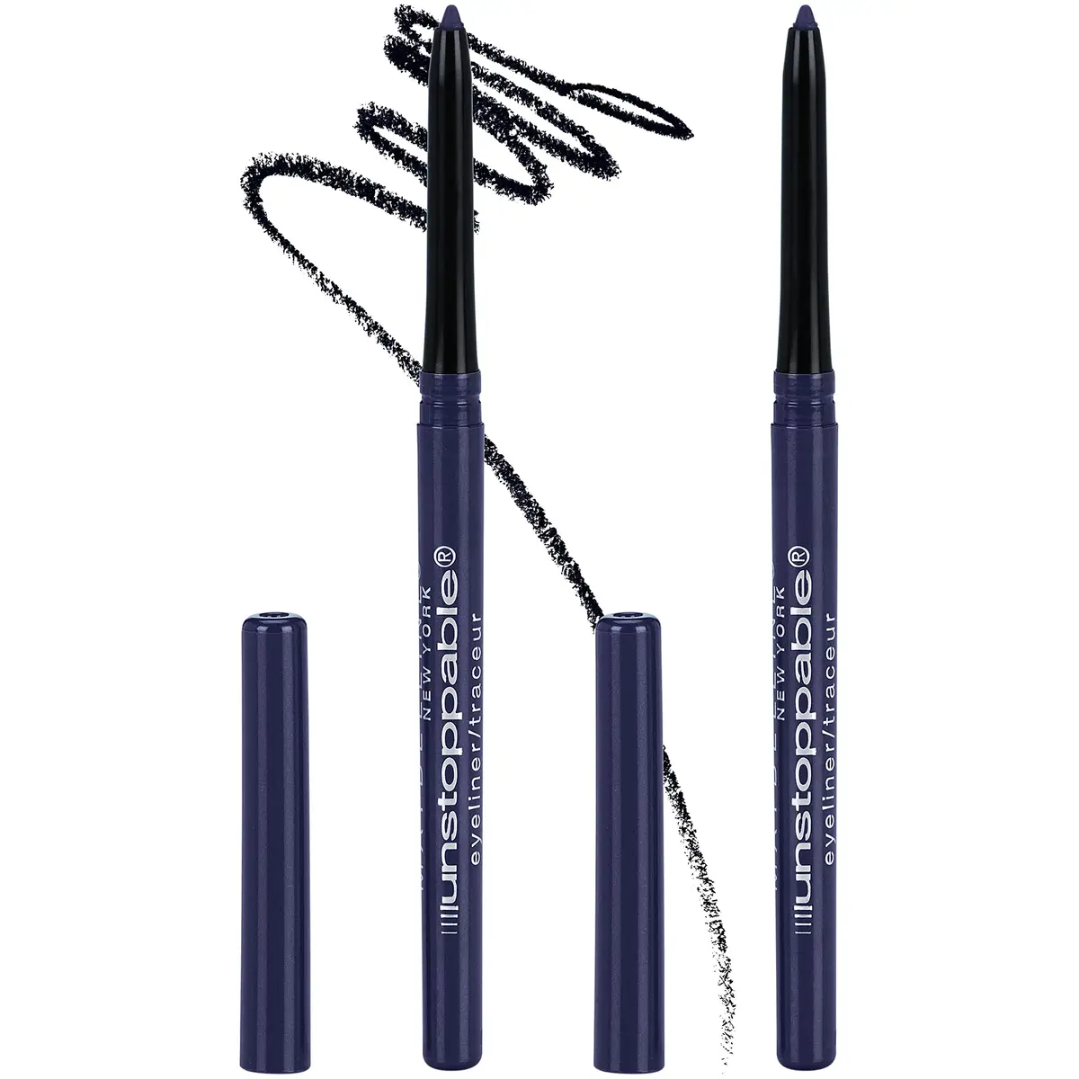 Maybelline Unstoppable Waterproof Mechanical Blue Eyeliner Pencil Sapphire Pack of 2 | Ophthalmologist Tested for Sensitive Eyes - main product image