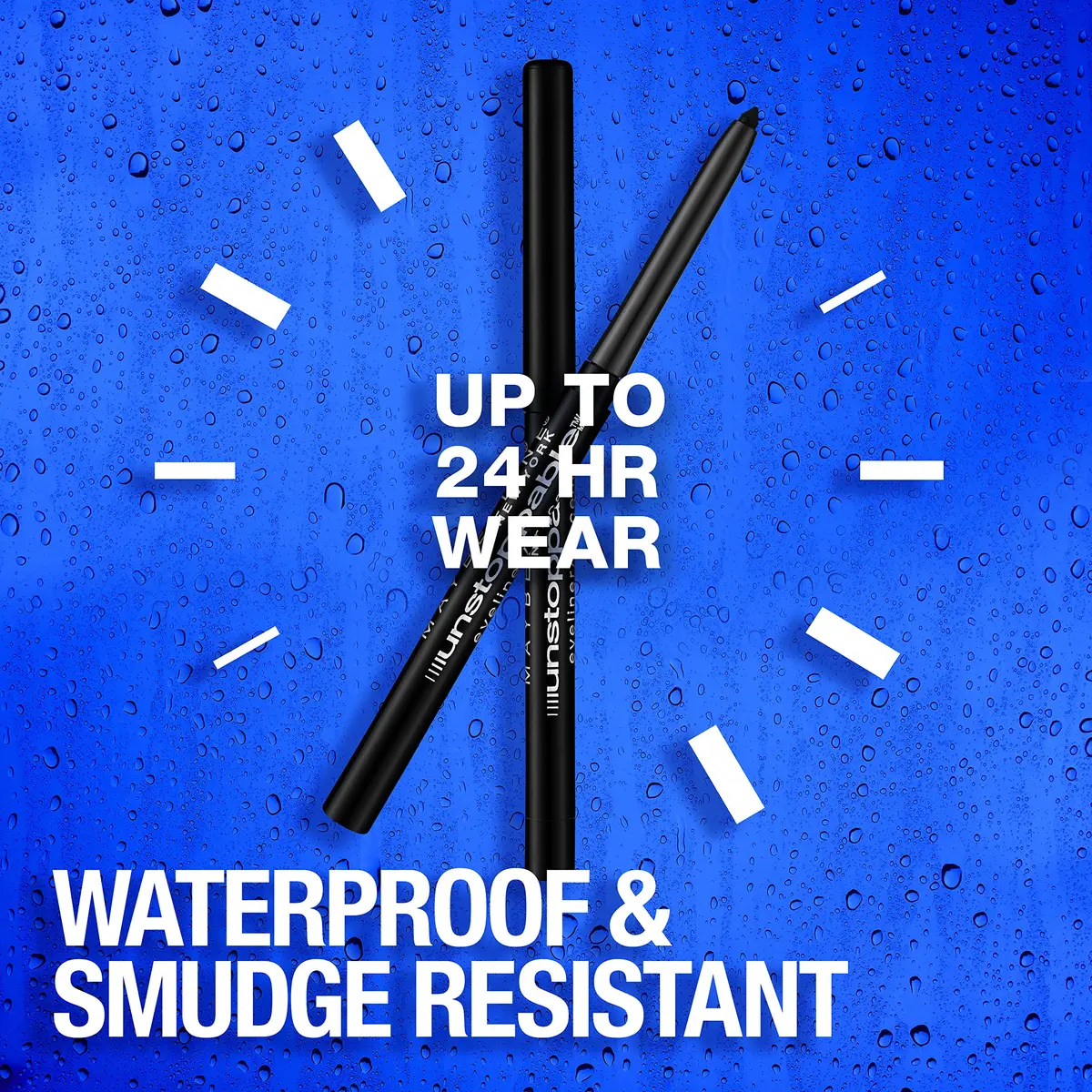 Maybelline Unstoppable Waterproof Mechanical Blue Eyeliner Pencil Sapphire Pack of 2 | Ophthalmologist Tested for Sensitive Eyes - view 3