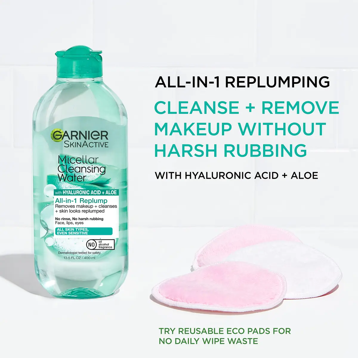 Garnier Micellar Water with Hyaluronic Acid 13.5 Fl Oz | Hydrating & Makeup Remover for All Skin Types - view 3