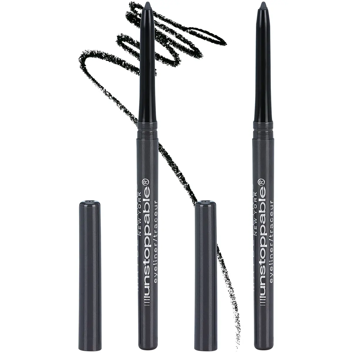 Maybelline Unstoppable Waterproof Mechanical Grey Eyeliner Pencil 2-Pack | Smudge-Resistant & Ophthalmologist Tested - main product image
