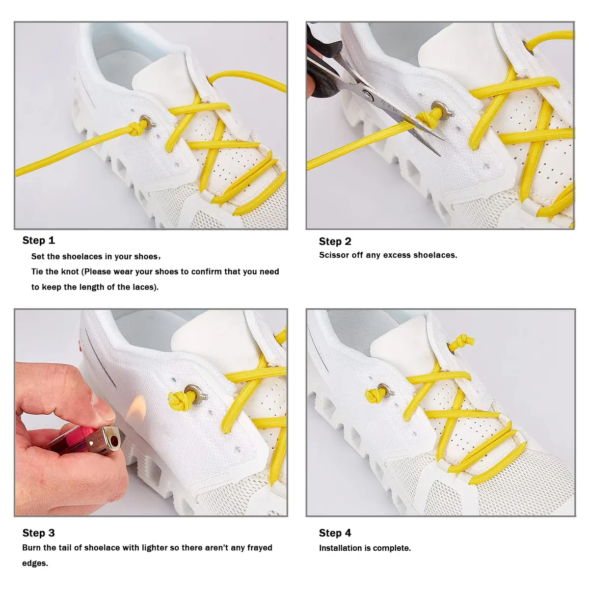 VEILLEONG Elastic No Tie Shoe Laces 120cm (47") | Turn Any Shoe into a Slip-On - view 6