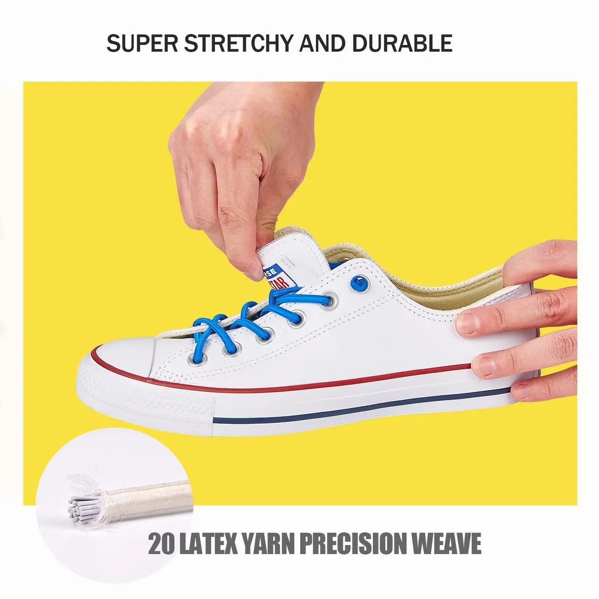 VEILLEONG Elastic No Tie Shoe Laces 120cm (47") | Turn Any Shoe into a Slip-On - view 3