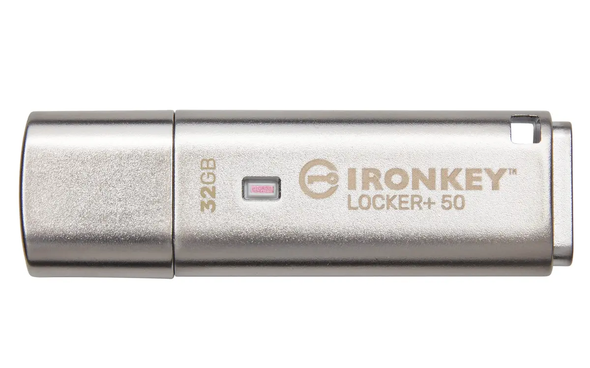Kingston Ironkey Locker+ 50 32GB Encrypted USB Flash Drive | USB 3.2 Gen 1 | XTS-AES Protection | Multi-Password Security | Cloud Backup | Metal Casing - main product image