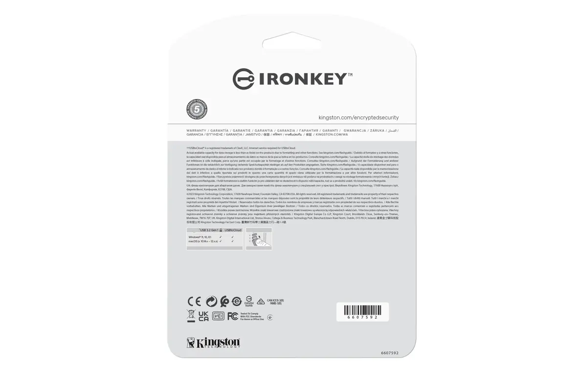 Kingston Ironkey Locker+ 50 32GB Encrypted USB Flash Drive | USB 3.2 Gen 1 | XTS-AES Protection | Multi-Password Security | Cloud Backup | Metal Casing - view 6
