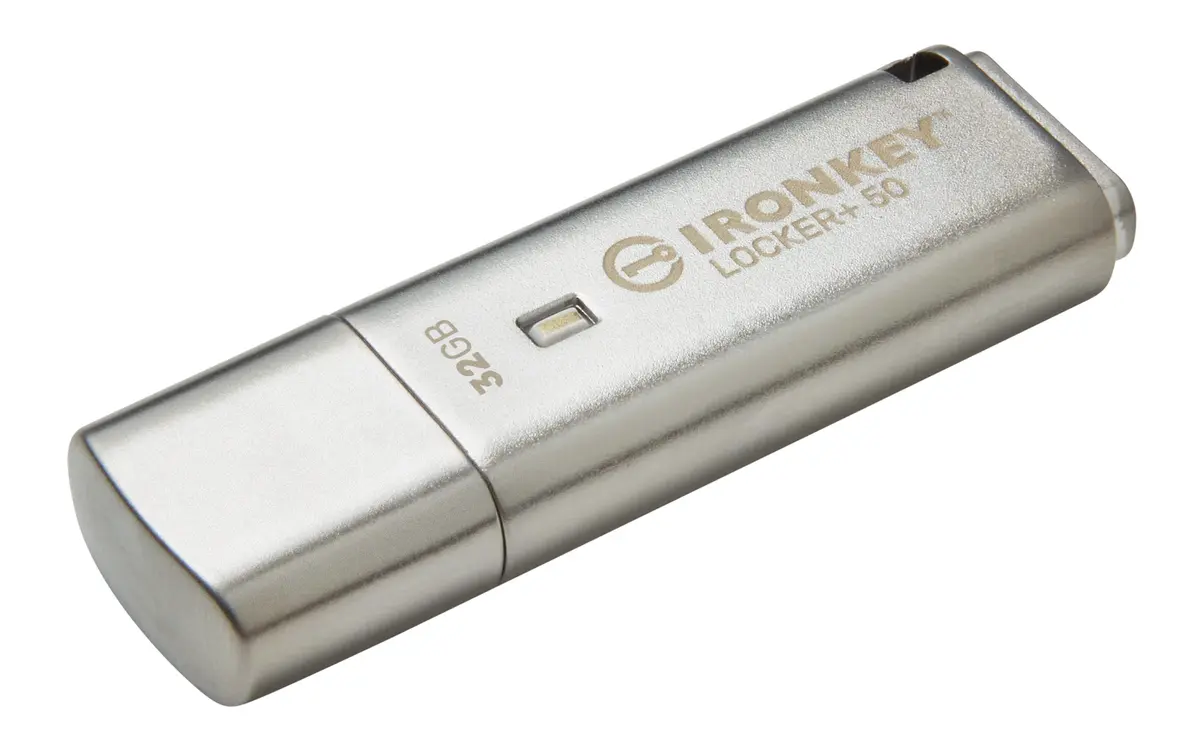 Kingston Ironkey Locker+ 50 32GB Encrypted USB Flash Drive | USB 3.2 Gen 1 | XTS-AES Protection | Multi-Password Security | Cloud Backup | Metal Casing - view 3