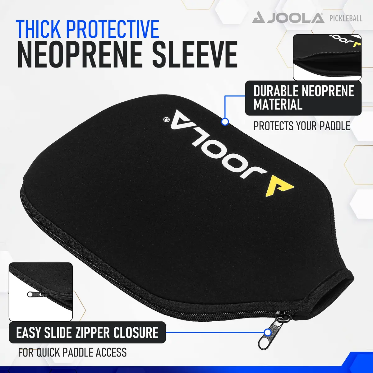 JOOLA Neoprene Paddle Cover for Elongated Pickleball Paddles | Fits 16mm Paddles with Edge Guard - view 2