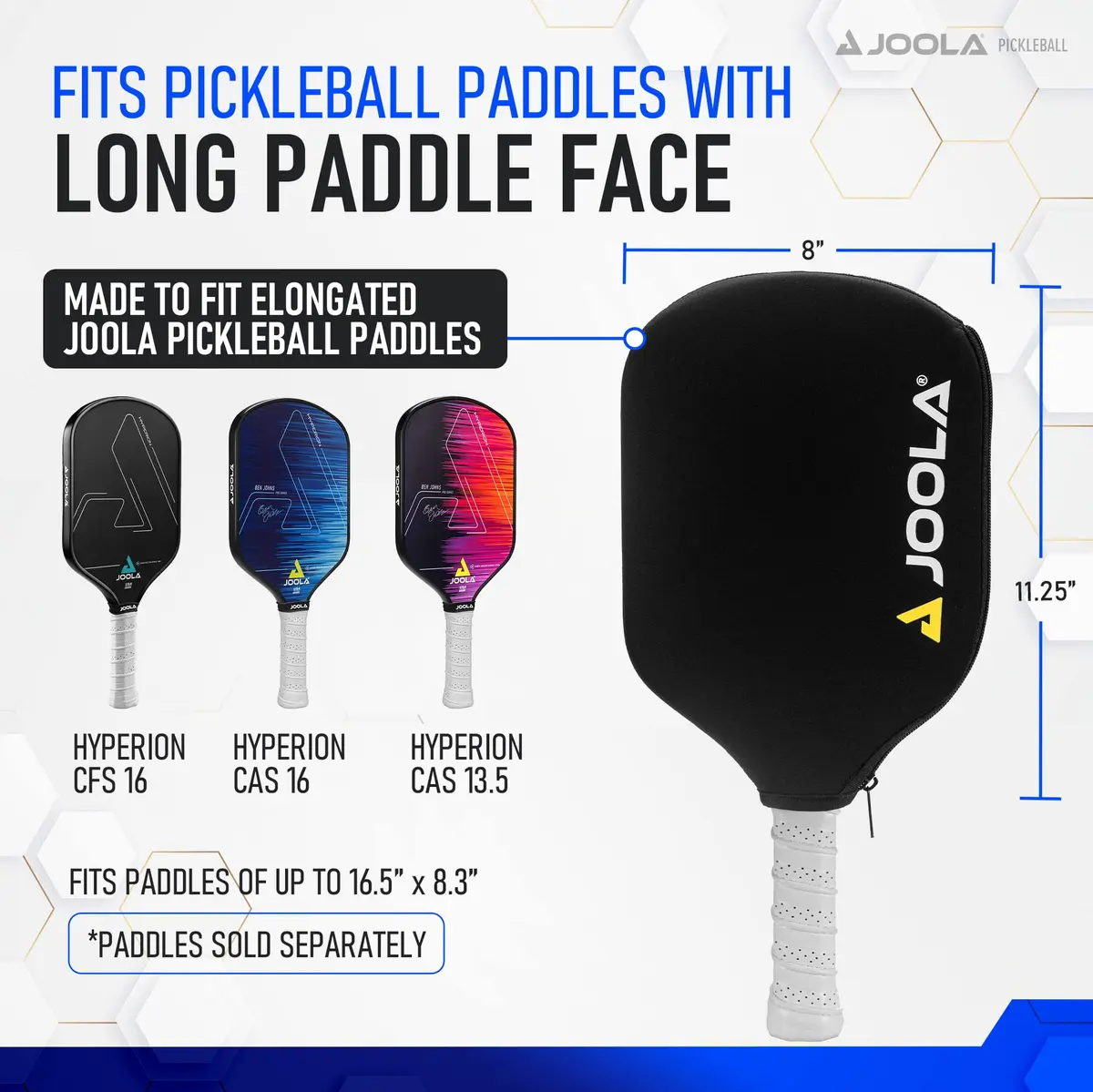 JOOLA Neoprene Paddle Cover for Elongated Pickleball Paddles | Fits 16mm Paddles with Edge Guard - view 3