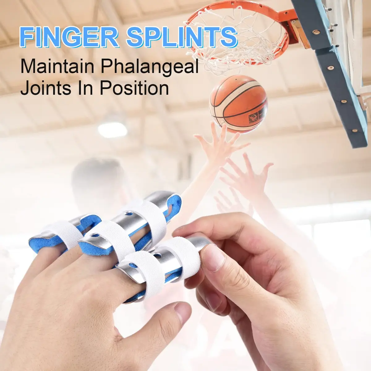 Sopito Finger Splint 3-Size Set for Middle, Pinky & Thumb | Lightweight Orthopedic Support - view 4