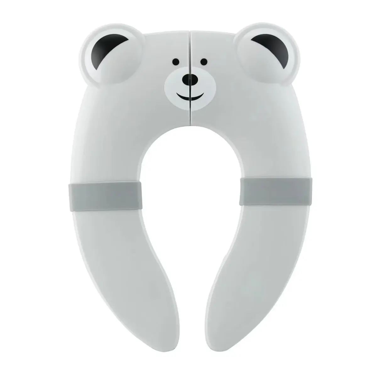 PandaEar Folding Froggy Travel Toilet Seat | Silicone Toddler Potty Seat with Non-Slip Pads (Grey Bear) - view 7