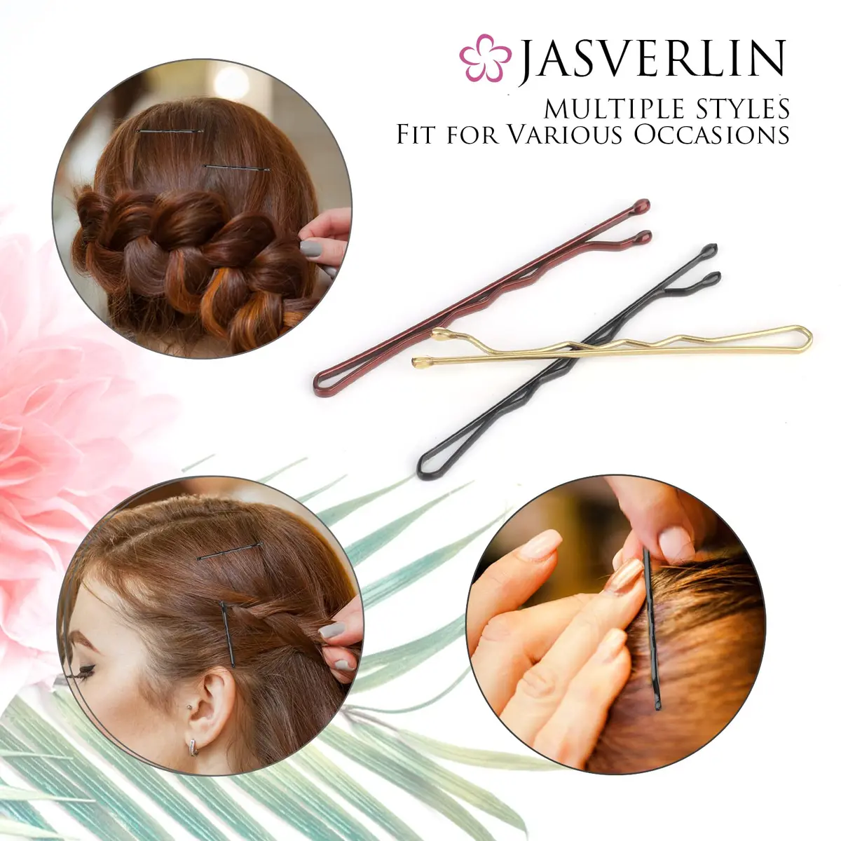 JASVERLIN Large Black Bobby Pins 6cm (2.4 inches) | Secure Hold for All Hair Types - view 5