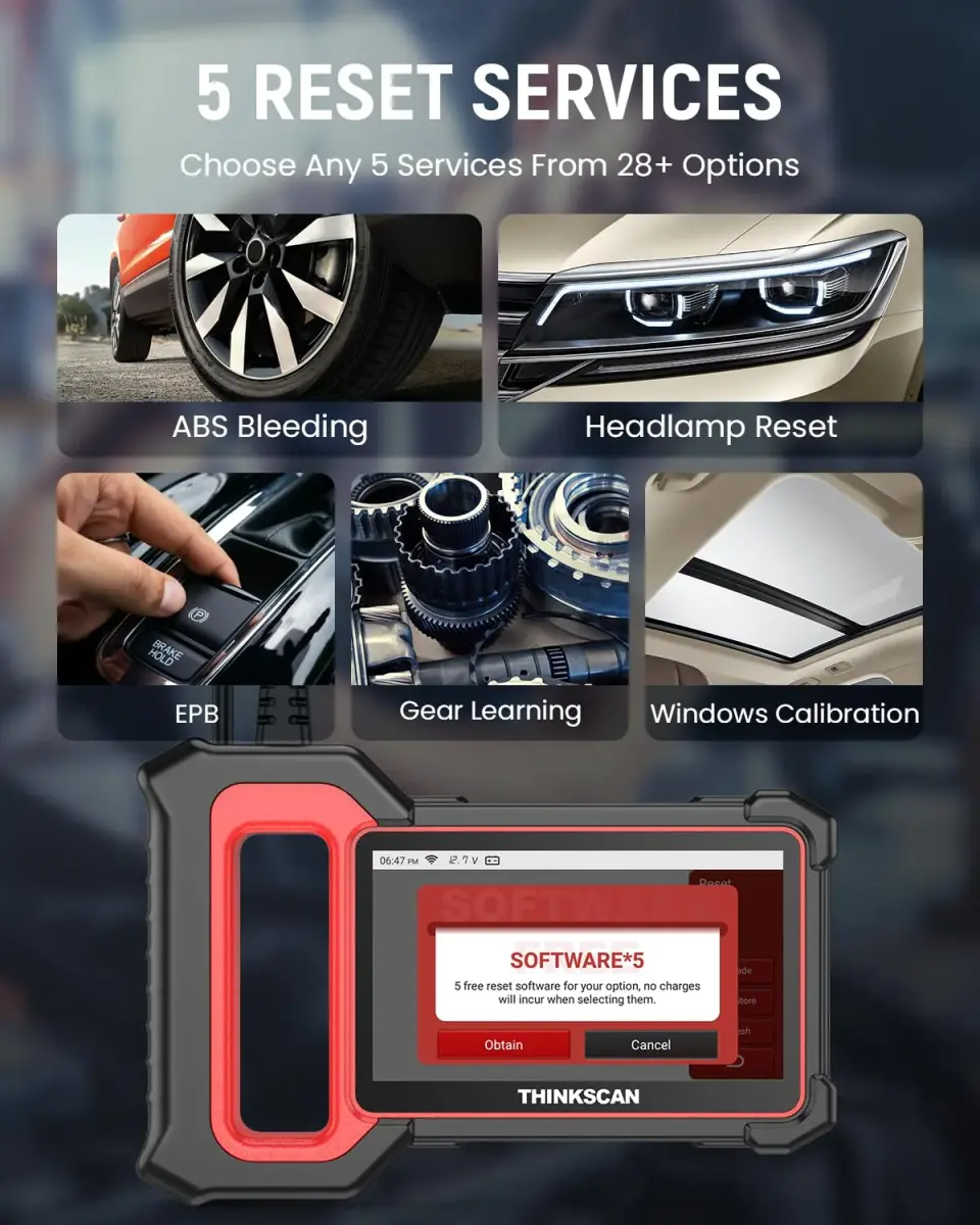 Thinkcar ThinkScan Plus S7 OBD2 Scanner | ABS, SRS, ECM, TCM, BCM, AC, IC System Diagnostic Tool with 5 Special Services & 94 Car Brands - view 3