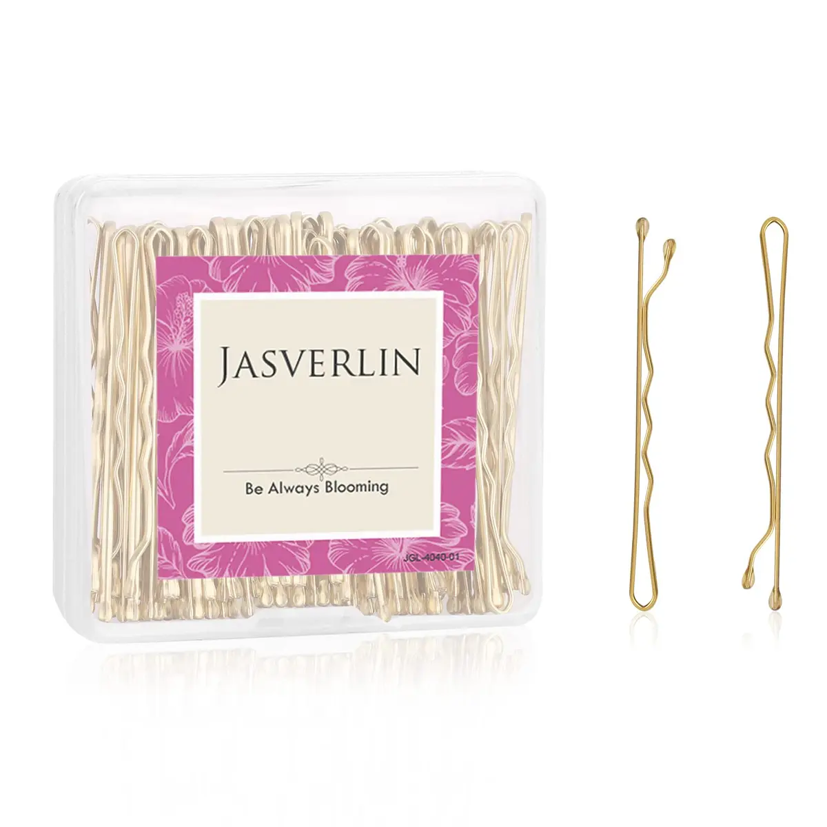 JASVERLIN Gold Bobby Pins 2.4 inch (6cm) 100 Pcs | Strong Grip Hair Pins for Styling - main product image