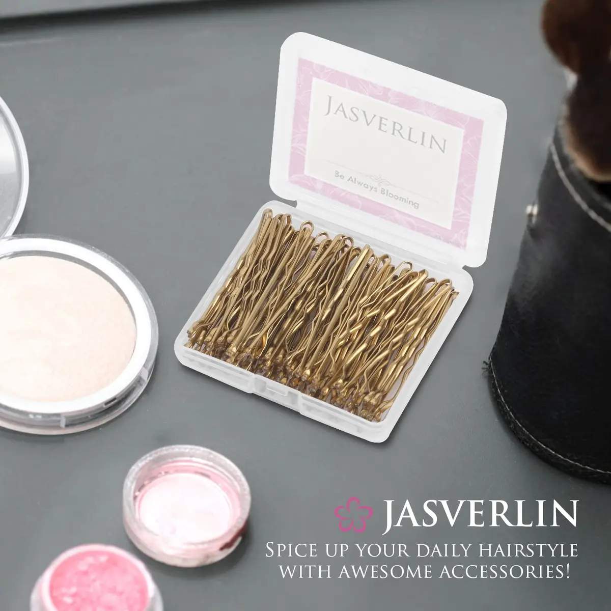 JASVERLIN Gold Bobby Pins 2.4 inch (6cm) 100 Pcs | Strong Grip Hair Pins for Styling - view 6
