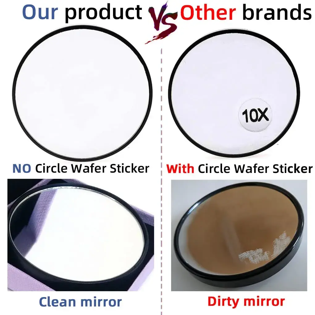 TTSAM 10X Magnifying Makeup Mirror with Tweezers & Suction Cups | 10.9 cm (4.3 inches) Round Black - view 7
