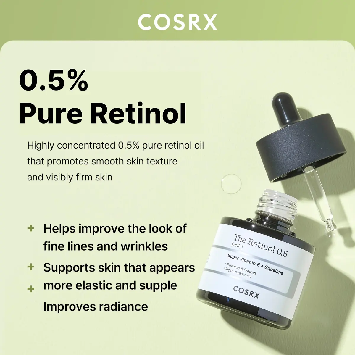 COSRX Retinol 0.5 Oil | Anti-Aging Serum for Fine Lines & Firmness, 20ml - view 2