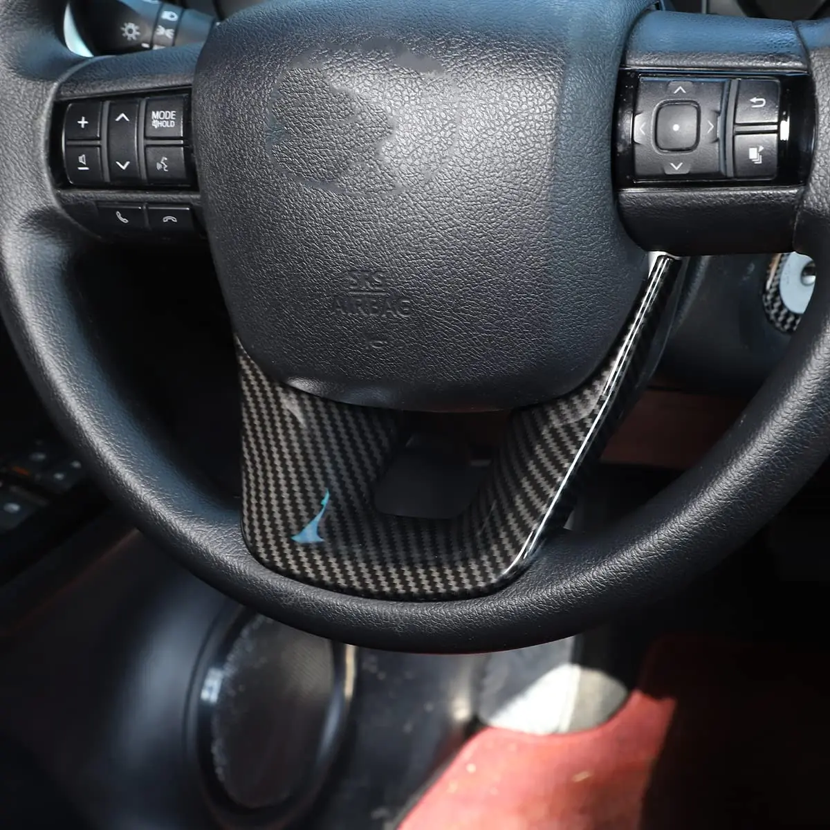CHEAYAR Carbon Fiber Pattern Steering Wheel Trim Cover for Toyota Fortuner 2016-2022 | Interior Protection Frame - view 4