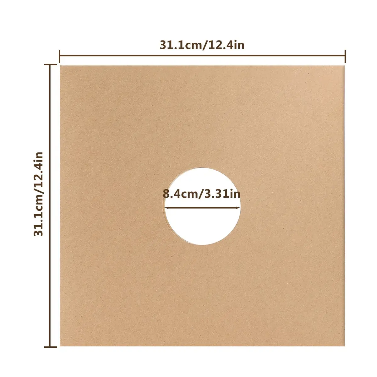 Facmogu 10PCS 12in Vinyl Record Sleeves | Thick 350gsm Kraft Cardboard LP Covers for 12-inch Vinyl - view 7