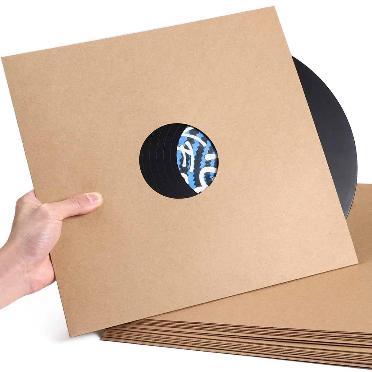 Facmogu 10PCS 12in Vinyl Record Sleeves | Thick 350gsm Kraft Cardboard LP Covers for 12-inch Vinyl - view 2