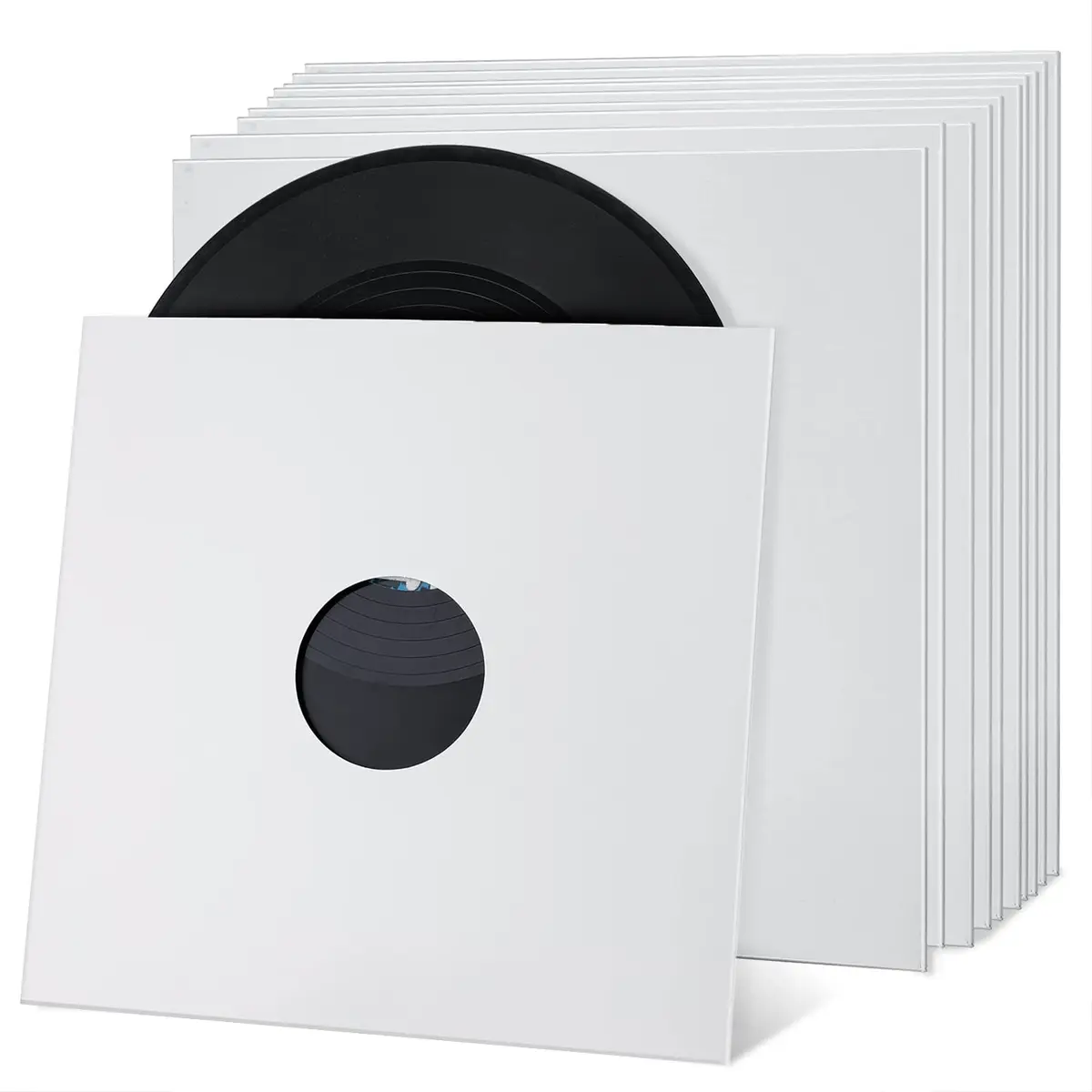 Facmogu 10PCS 12-inch Vinyl Record Sleeves 30.48cm (12 inch) | Acid-Free Cardboard LP Covers for 33 RPM Records - main product image
