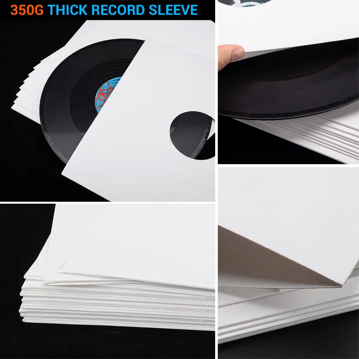 Facmogu 10PCS 12-inch Vinyl Record Sleeves 30.48cm (12 inch) | Acid-Free Cardboard LP Covers for 33 RPM Records - view 6