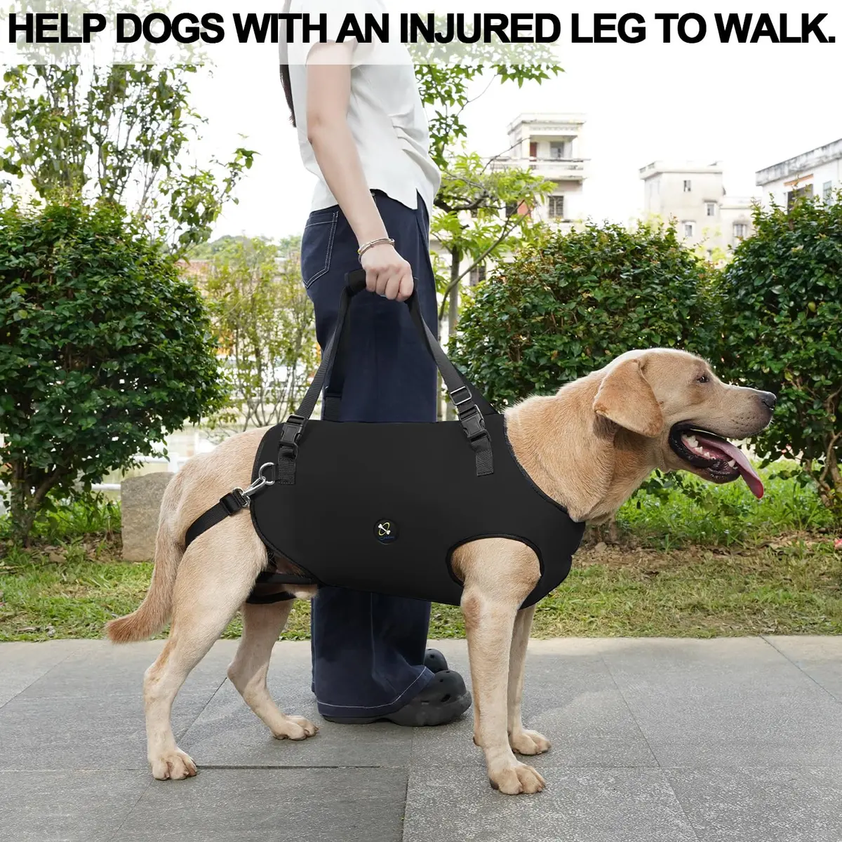 Coodeo Dog Lift Harness XL Black | Adjustable Padded Support Sling for Old, Disabled, Injured Dogs - view 7