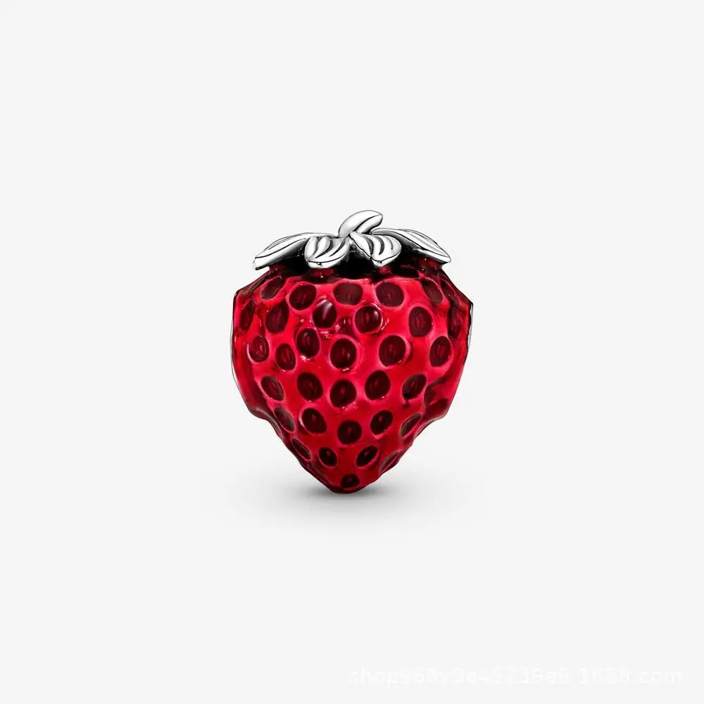 Lkwidi Strawberry Charm 925 Sterling Silver Pendant, 2.6cm x 0.9cm | Compatible with European & US Bracelets - view 5