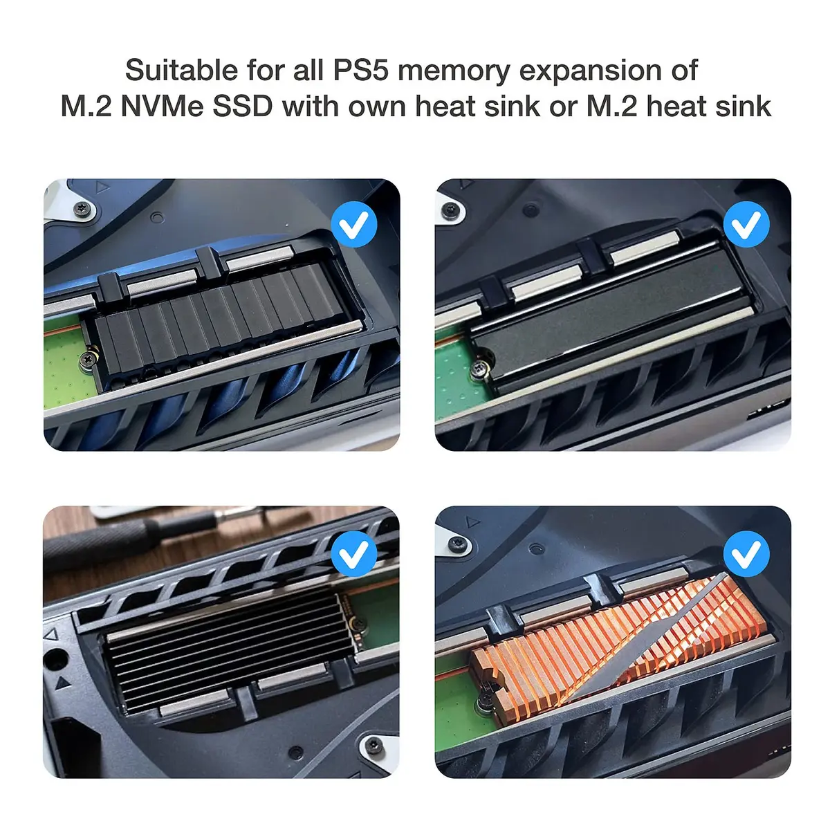 GRAUGEAR Metal Heat Dissipation Cover for PS5 M.2 SSD Expansion Slot | Cooling and Dust Proof (Silver) - view 5