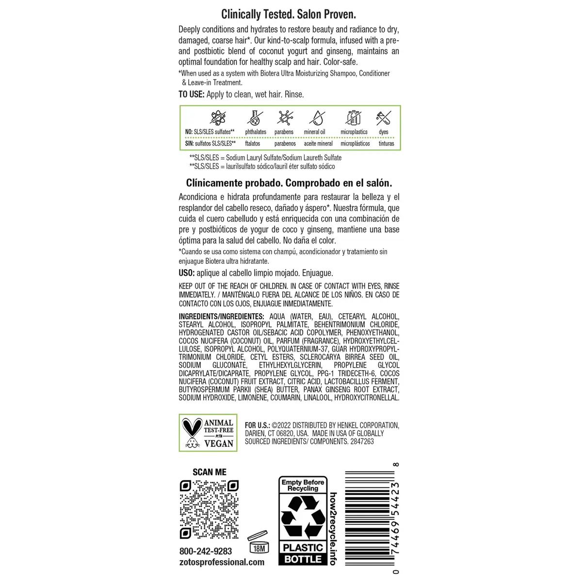 Biotera Deep Hydration Conditioner for Dry Hair – Coconut & Marula Oil, 15.2 Fl Oz, Vegan & Sulfate-Free - view 8