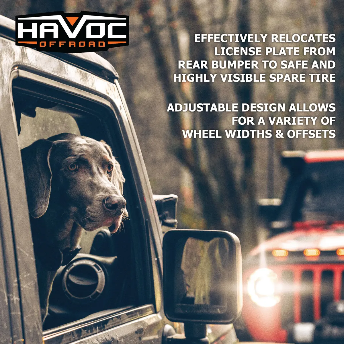 HAVOC OFFROAD License Plate Relocation for Ford Bronco | Adjustable Steel Black | HFB-05-001 | 2021-2025 - view 7