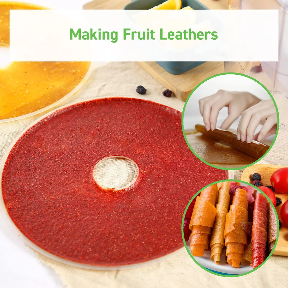Cosori Food Dehydrator Fruit Leather Roll Sheets, 2 Pack | BPA-Free, 11.73 x 11.57 inches, Compatible with CFD-N051-W - view 3