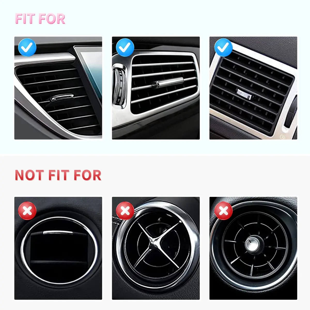 INSAUTO Bling Car Air Vent Outlet Trim Strip 10pcs Pink | Sparkle Up Your Car Interior - view 6