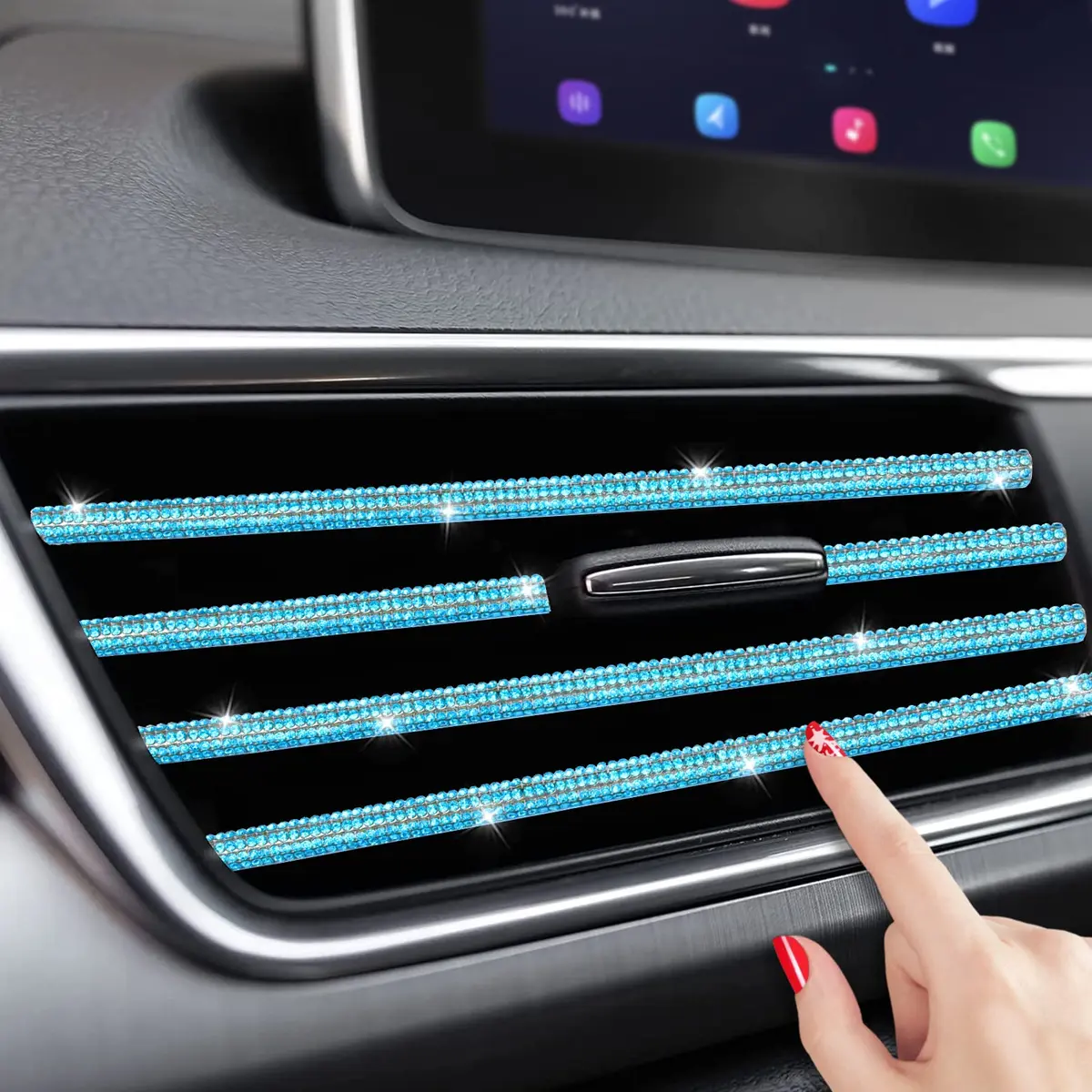 INSAUTO Bling Car Vent Outlet Trim 10pcs | Sparkle Diamond Car Accessories for Women & Girls - view 3