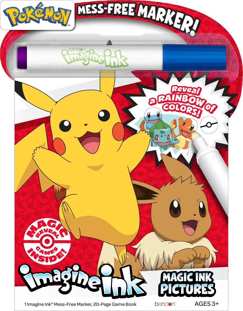 Bendon Imagine Ink Pokemon Magic Ink Pictures and Game Book with Mess Free Marker - main product image
