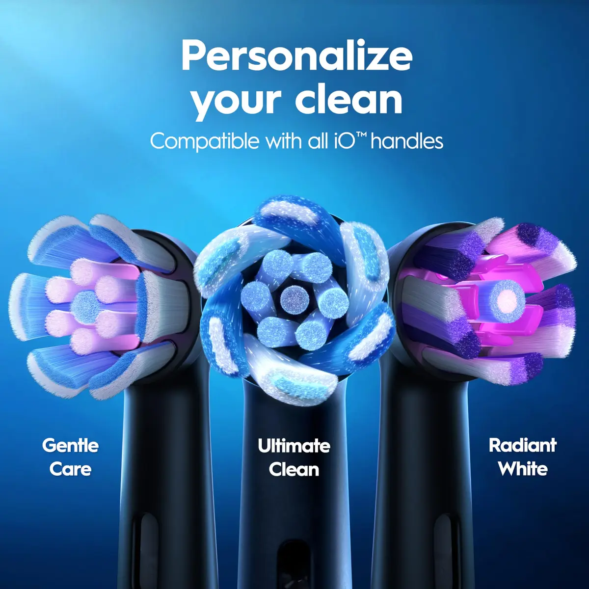 Oral-B iO Series 3 Limited Deep Clean Rechargeable Electric Toothbrush with Pressure Sensor, 3 Modes, 2 Brush Heads, Travel Case, Icy Blue | Dentist-Recommended Technology - view 7