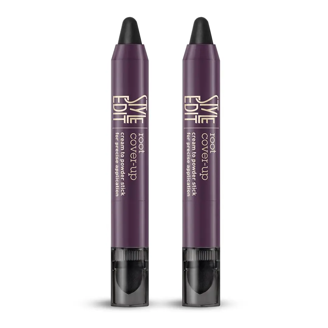 Style Edit Root Touch Up Stick | Temporary Hair Color for Gray Roots | Salon-Quality, Transfer-Resistant | Black, 0.11 oz (Pack of 2) - main product image