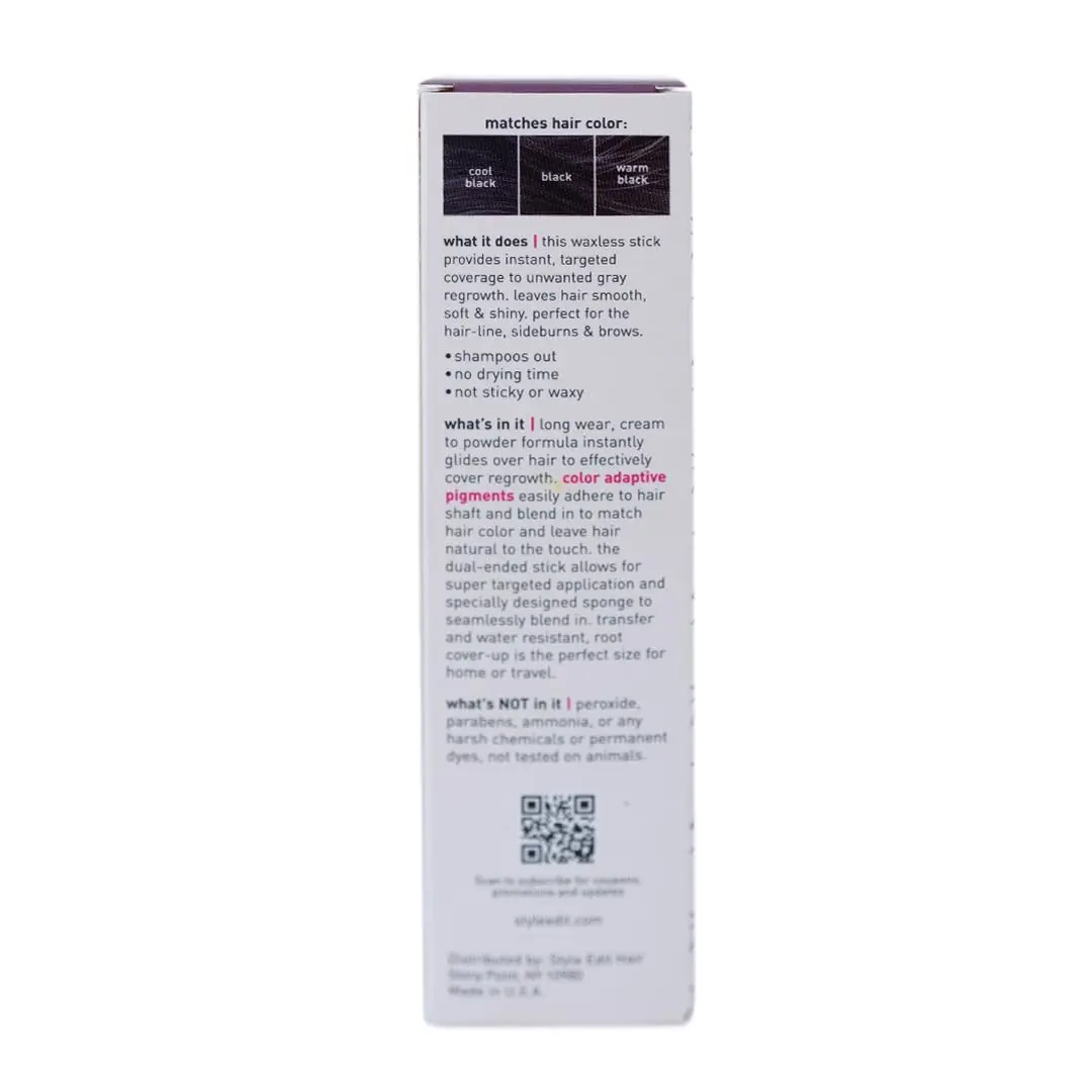 Style Edit Root Touch Up Stick | Temporary Hair Color for Gray Roots | Salon-Quality, Transfer-Resistant | Black, 0.11 oz (Pack of 2) - view 8