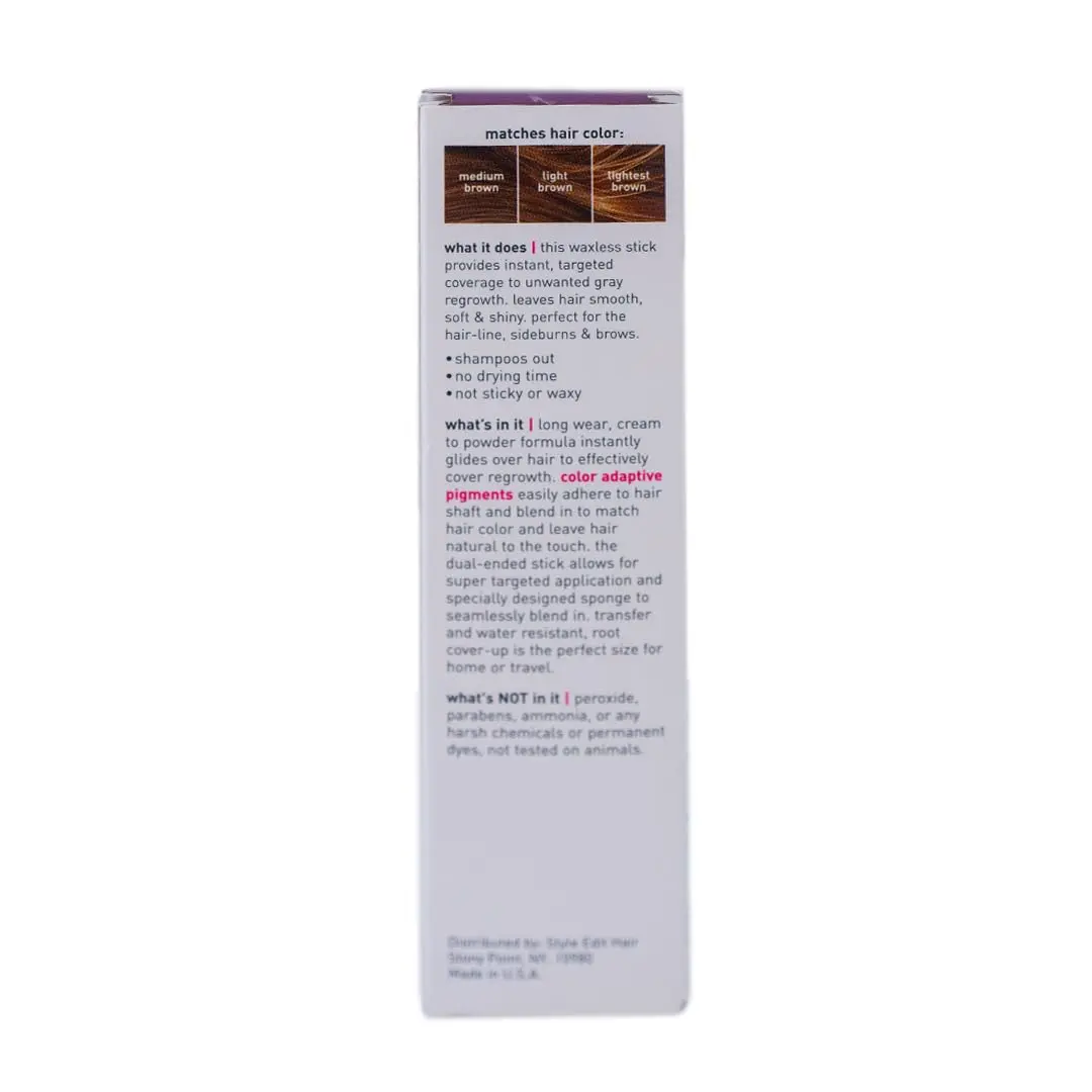 STYLE EDIT Root Touch Up Stick | Temporary Hair Color for Gray Roots | Transfer-Resistant, Salon-Quality | Medium Brown, 0.11 oz (Pack of 2) - view 8