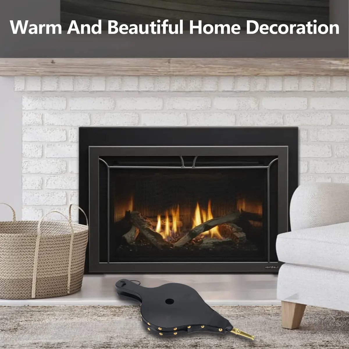 Foedo Fireplace Bellows 17"x 7.5" | Large Wood Stove & Fire Pit Tool with Hanging Strap - view 5