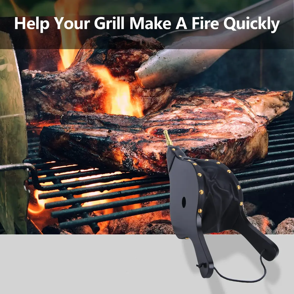 Foedo Fireplace Bellows 17"x 7.5" | Large Wood Stove & Fire Pit Tool with Hanging Strap - view 6