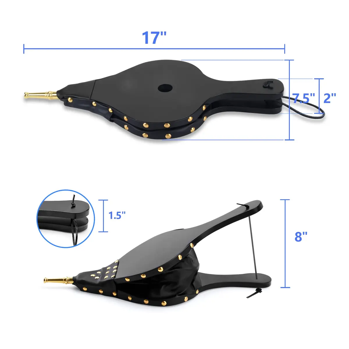 Foedo Fireplace Bellows 17"x 7.5" | Large Wood Stove & Fire Pit Tool with Hanging Strap - view 2