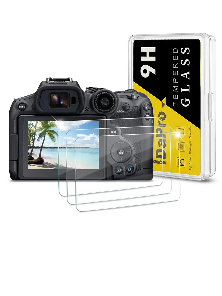 iDaPro Screen Protector for Canon EOS R7 9H Tempered Glass | Scratch & Drop Resistant, Ultra Clear (70-120 chars) - main product image