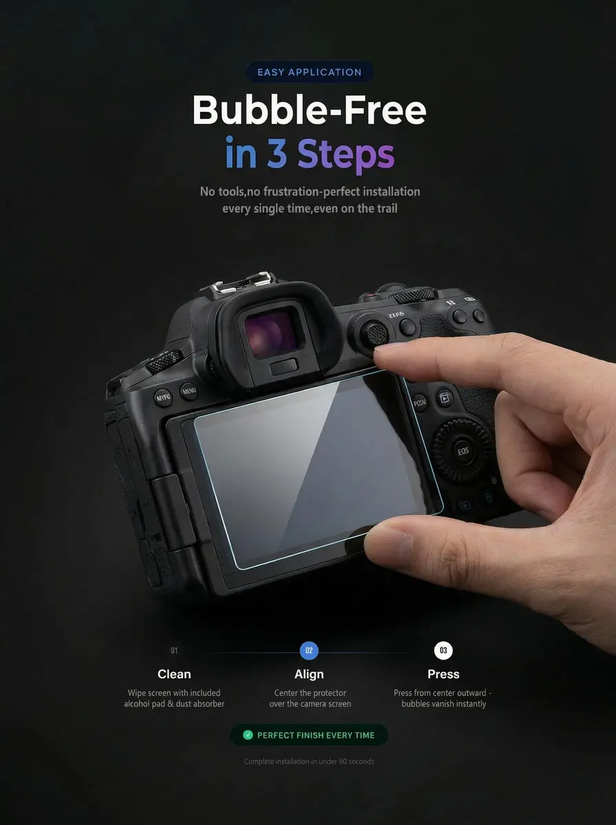 iDaPro Screen Protector for Canon EOS R7 9H Tempered Glass | Scratch & Drop Resistant, Ultra Clear (70-120 chars) - view 5