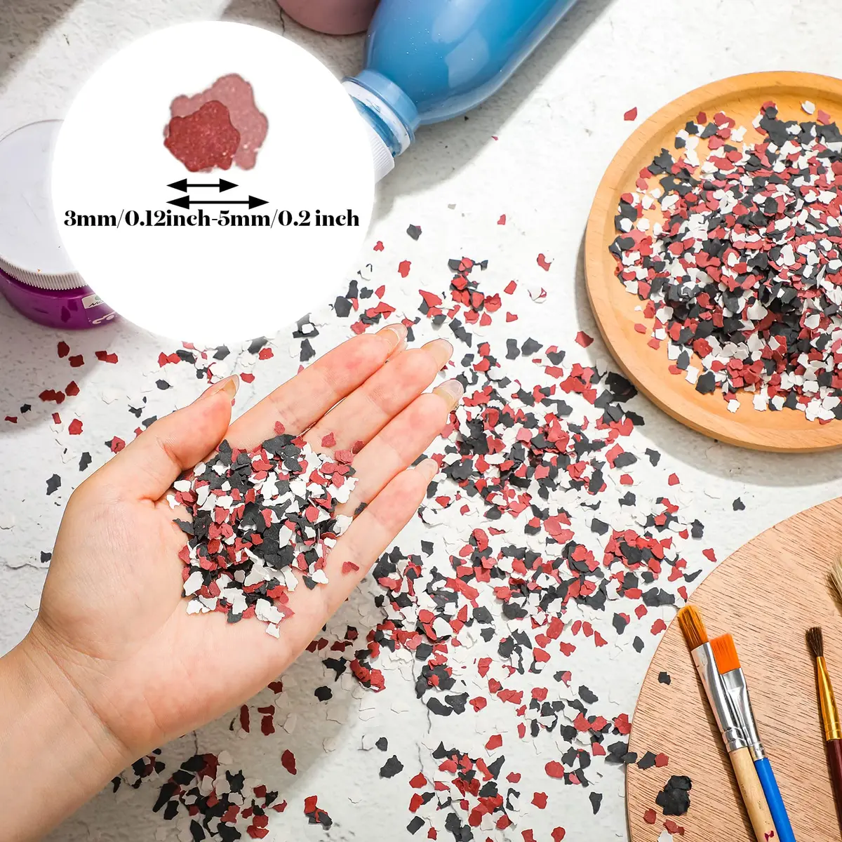 Demissle Decorative Color Chips Epoxy Flakes 350 g | 3-5 mm Blend for Garage & Wall - view 2