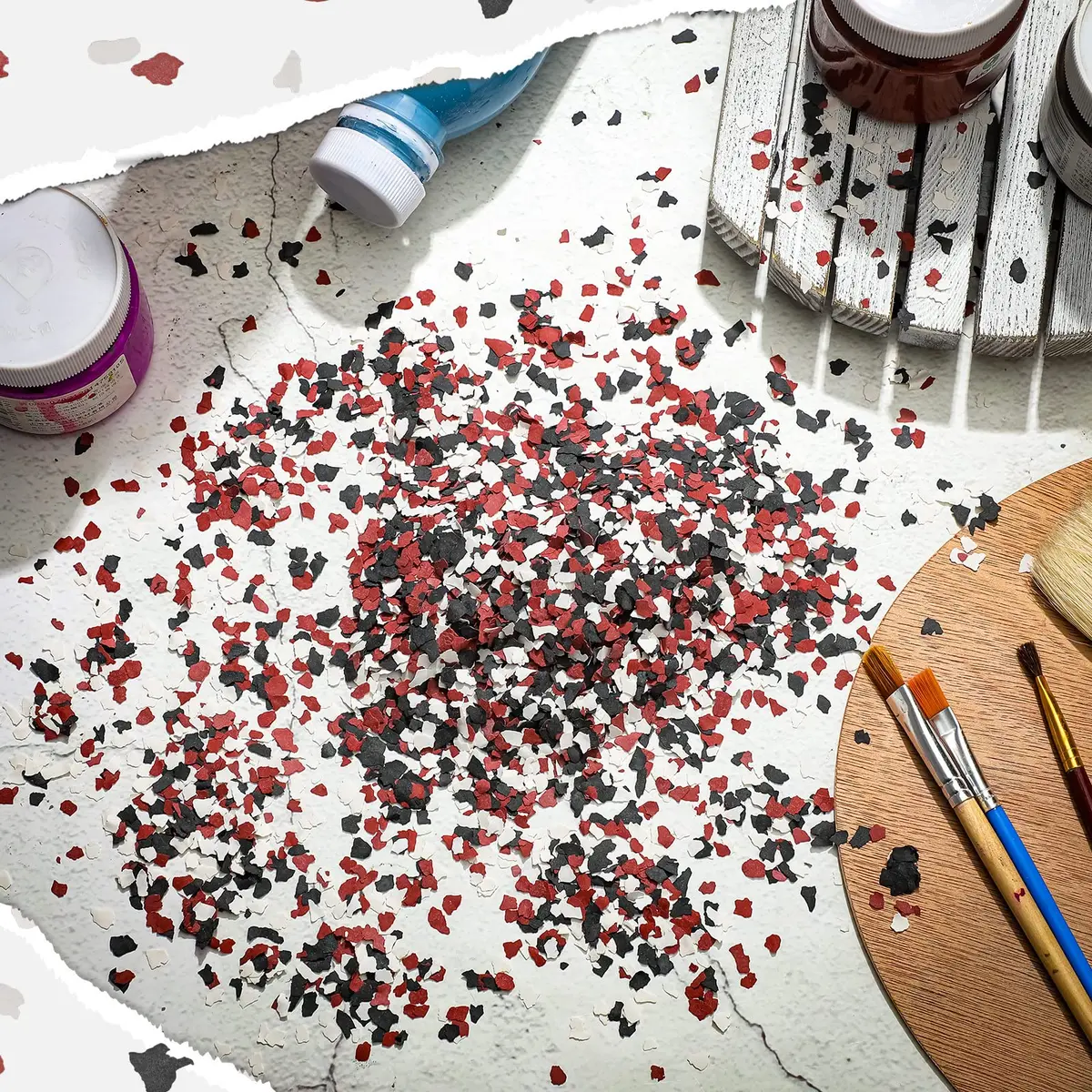 Demissle Decorative Color Chips Epoxy Flakes 350 g | 3-5 mm Blend for Garage & Wall - view 3