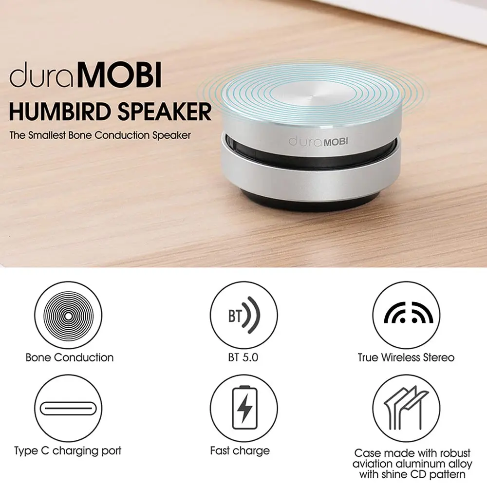 Splenssy Bone Conduction Mini Speaker 2 Pack | Portable Wireless Stereo Sound with Built-in Mic - view 5