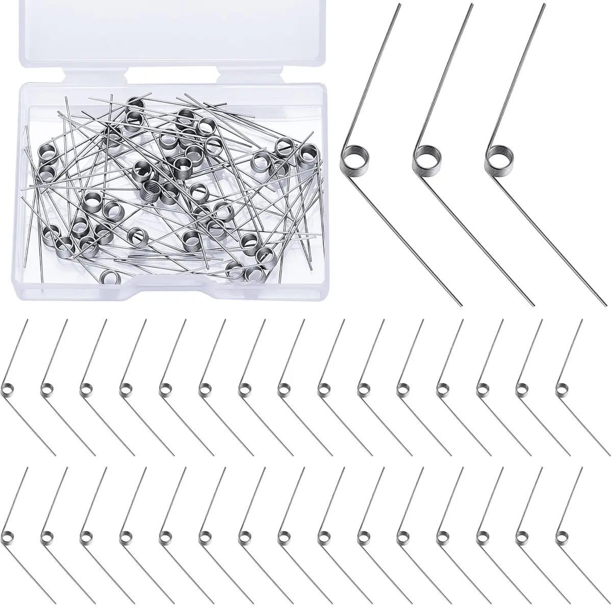 Dunzy Stainless Steel Tiny Torsion Spring 0.5mm Wire | Durable Repair & DIY Tool - main product image